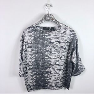 Investments Snakeskin Blouse Grey Size Petite SM